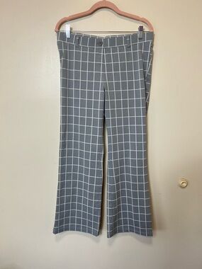 Betabrand Gray Windowpane Boot Cut Pants. Size Large-Petite. Pre-Owned.